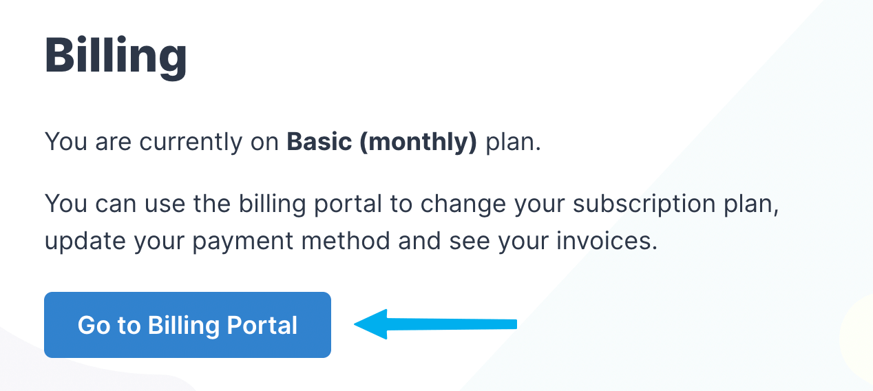 Billing portal button