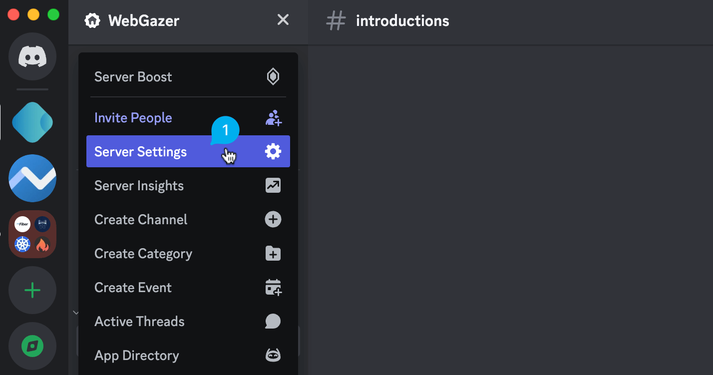 Discord server settings